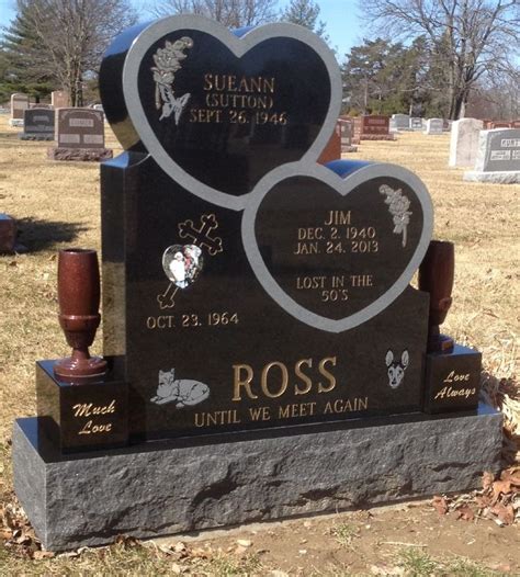 Cheap Black Granite Western Double Heart Monument For Hot ... | Headstones, Personalized ...