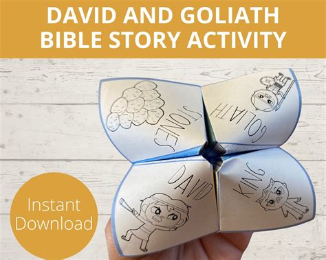 David and Goliath Bible Story Activity Sunday School Craft - Etsy