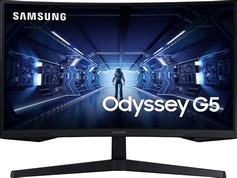 Samsung Odyssey G5 27" Monitor, 1000R Curved Screen, 144Hz, 1ms, FreeSync, WQHD (1440p), HDR10 ...