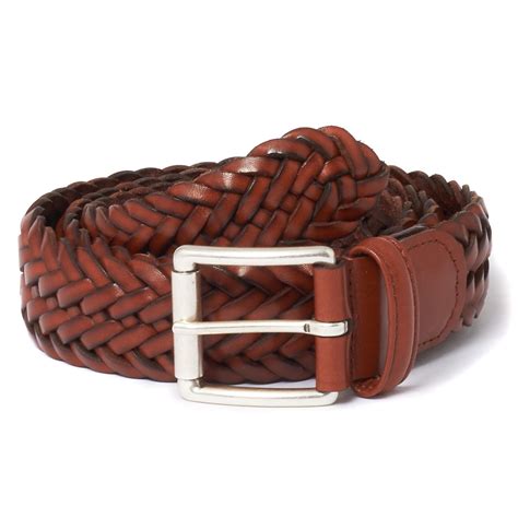 Andersons Anderson's Brown Braided Leather Belt for Men - Lyst