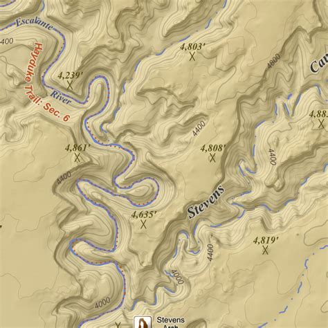 Lower Escalante River, Utah 15 Minute Topographic Map - Color Hillshade by Apogee Mapping, Inc ...