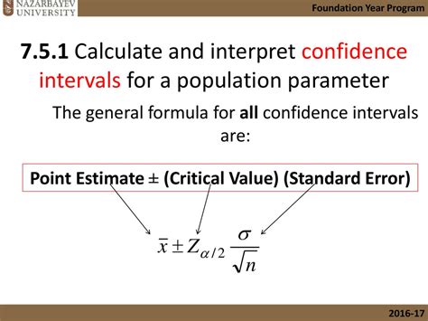 Confidence Interval Formula