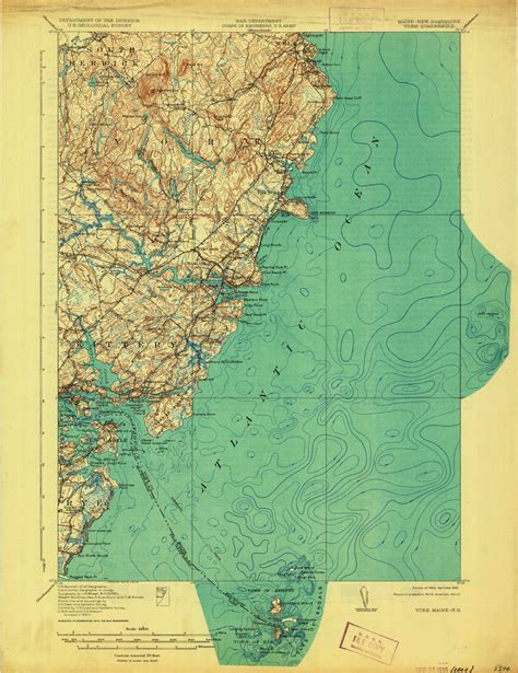 York, Maine 1920 (1933) USGS Old Topo Map 15x15 Quad - OLD MAPS