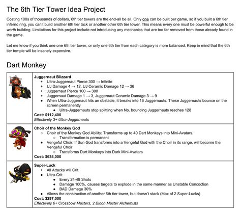 6th Tier Tower Project: Dart Monkey : r/btd6