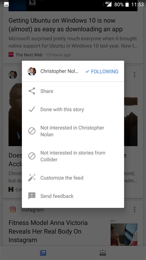 The latest Google Feed may have removed the swipe to dismiss card gesture