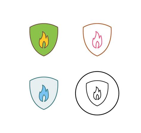 Unique Fire Shield Vector Icon 25162864 Vector Art at Vecteezy