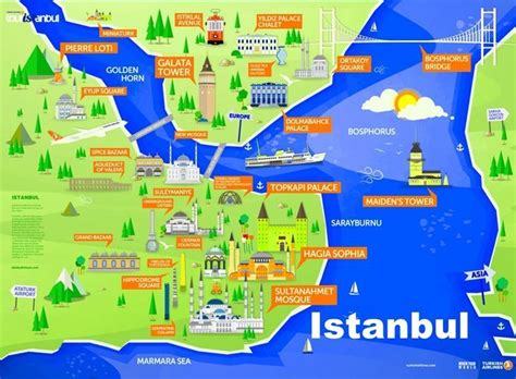 Istanbul sightseeing map - #istanbul #map #sightseeing | Istanbul map ...