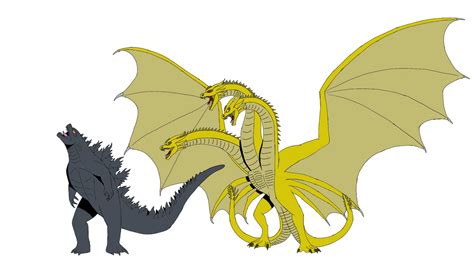 Size Comparison between Godzilla and King Ghidorah by DinosaurRaptorMan on DeviantArt