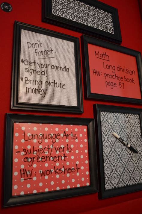 DIY Dry Erase Picture Frames. Would be great in a kitchen or bathroom to write reminders for ...