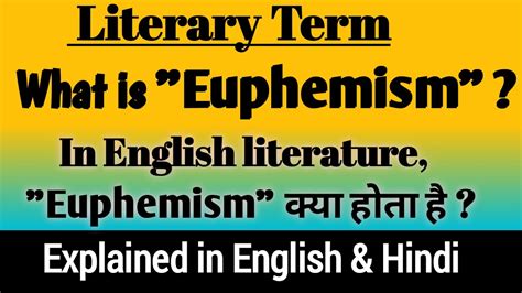 What is Euphemism ? || Euphemism in English Literature || Euphemism ...