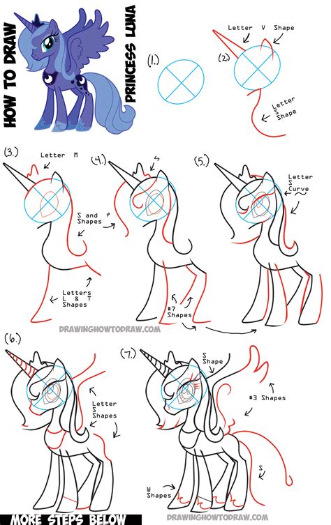 How to Draw Princess Luna from My Little Pony Friendship is Magic – How to Draw Step by Step ...