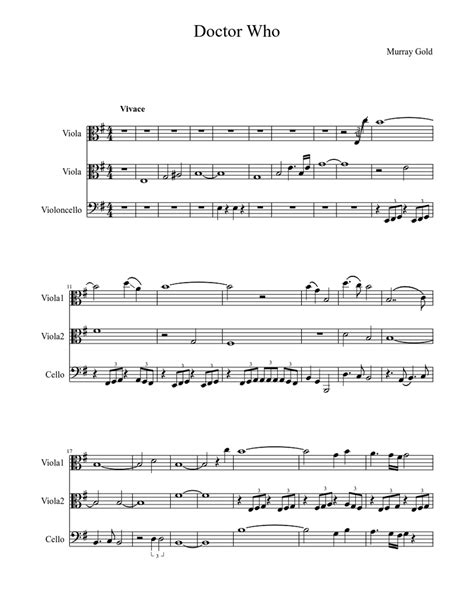 Doctor Who Theme Song for 2 viola and cello Sheet music | Download free in PDF or MIDI ...