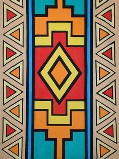 An untiled work by Esther Mahlangu, whose dazzling geometric canvasses ...