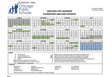 School Calendar - Principal Neely