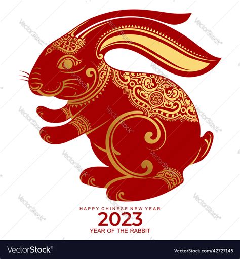 Happy chinese new year 2023 of the rabbit Vector Image