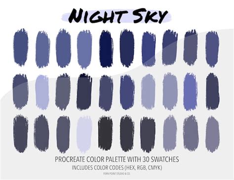 Procreate Color Palette Night Sky Instant Download | Etsy