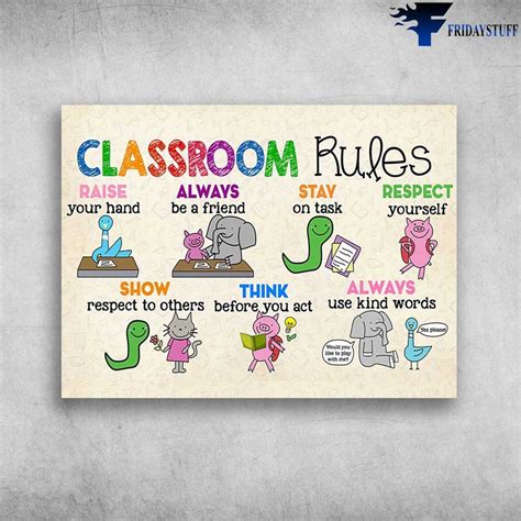 Classroom Rules, Back To School and Raise Your Hand, Always Be A Friend ...