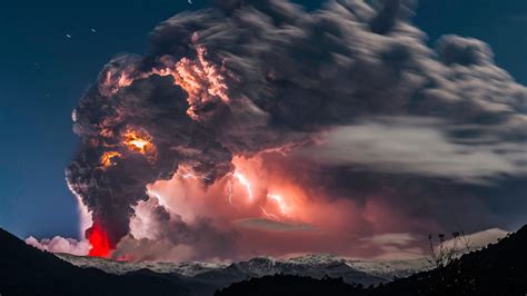 Towering Plumes of Volcanic Smoke Mix With Streaks of Lightning in ...