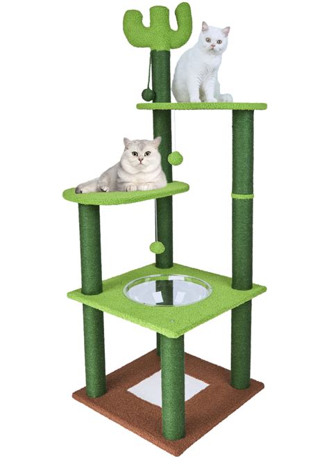 Buy NeoStyle Cactus Cat Tree for Indoor Cats,Cat Tower with Sisal Covered Cat Scratching Post ...