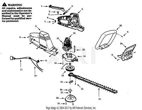 Poulan SS20 Electric Hedgetrimmer Parts Diagram for HEDGE TRIMMER