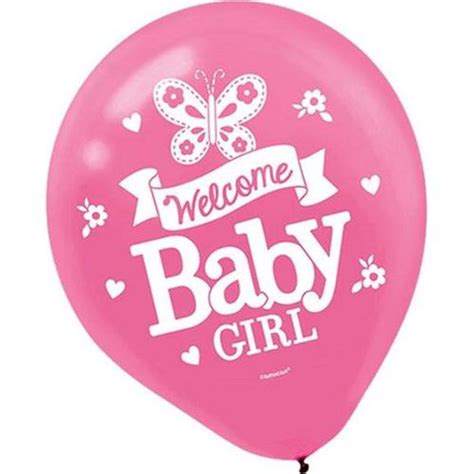 Amscan 111458 Girl Welcome Baby Balloons - Welcome Little One - Pack of 180 - Walmart.com