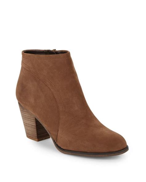 Franco sarto Disco Leather Booties in Brown (tobacco) | Lyst