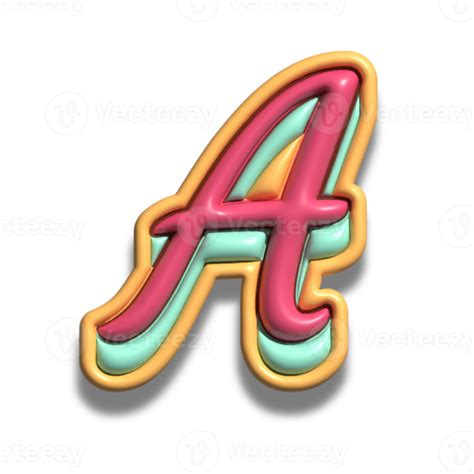 Letter A glossy 3d font 22286485 PNG