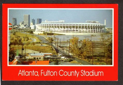 GA Fulton County Stadium Arena Atlanta Braves Falcons Football Baseball Postcard | United States ...