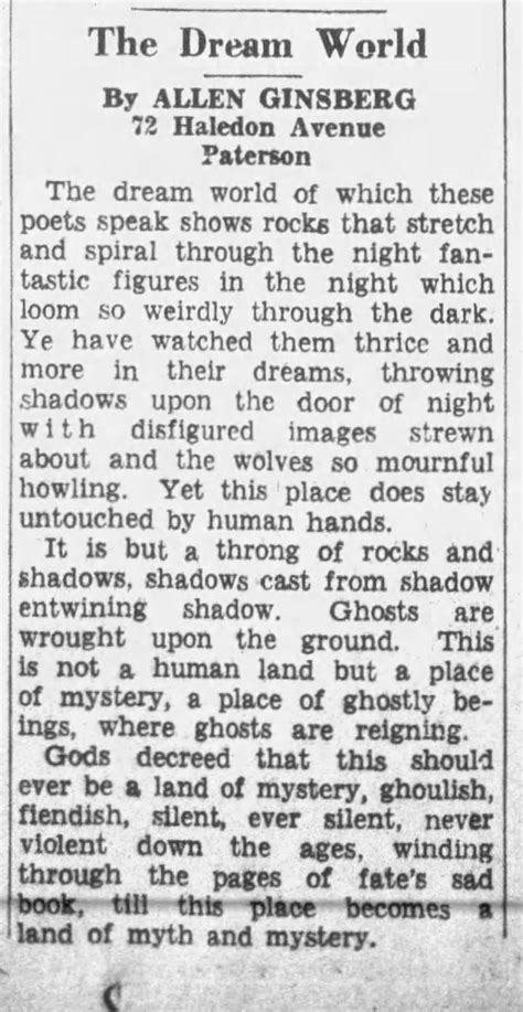 Allen Ginsberg's First Poem?