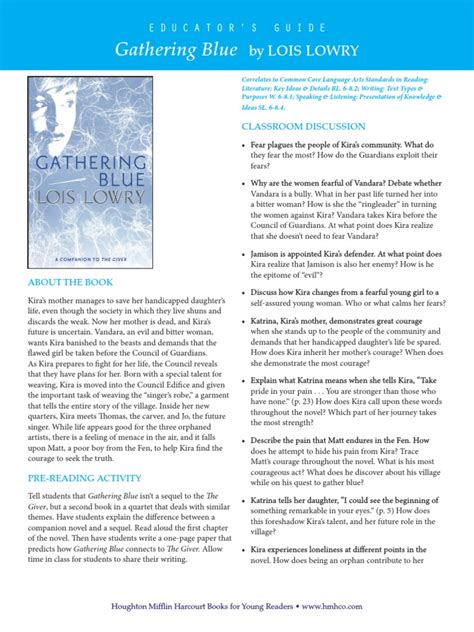 Gathering Blue Discussion Guide | Communication | Fiction & Literature