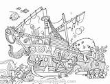 Sunken Pirate Ship Coloring Pages sketch template