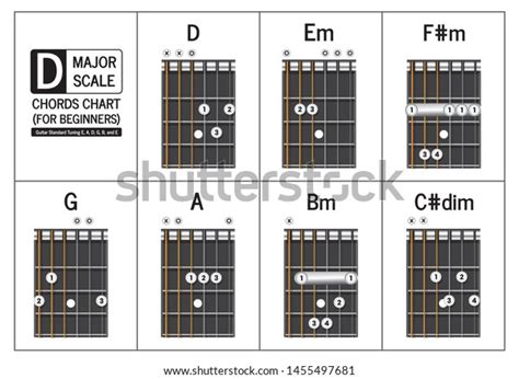 Guitar Chord Key D Major Vector Stock Vector (Royalty Free) 1455497681 ...