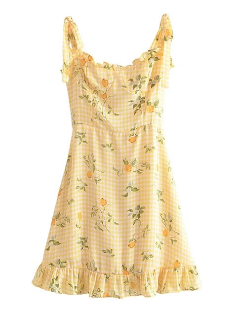 Yellow Lemon Print Mini Dress · TeddyLoveEve · Online Store Powered by Storenvy