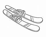 Skis And Boots Pages Coloring sketch template