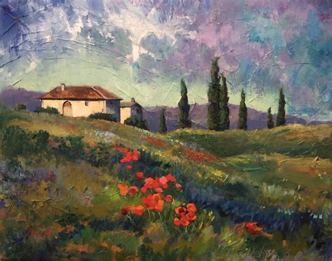 Landscapes, Italian painting, Italian countryside, Countryside, oil ...