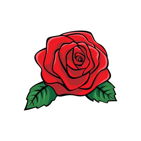 red rose design. romantic flower icon, sign and symbol. 13445031 Vector Art at Vecteezy