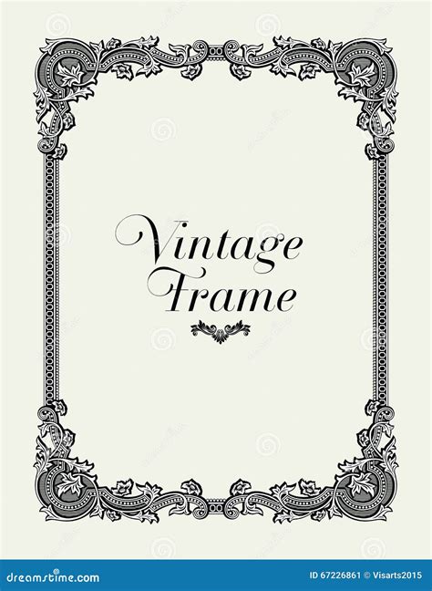 Vintage Ornament Border. Decorative Floral Frame Vector. Stock Vector ...