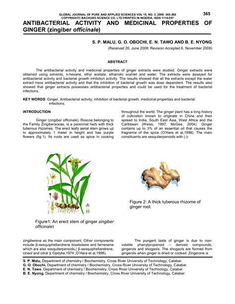 (PDF) Antibacterial activity and medicinal properties of Ginger ...