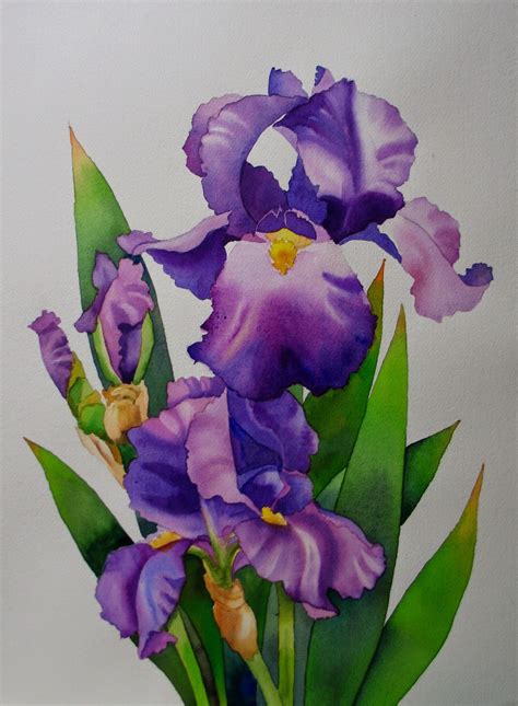 Nel's Everyday Painting: Purple Irises - SOLD