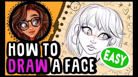 🖤HOW TO DRAW or SKETCH a HEAD and FACE 🖤CARTOON STYLE *Tutorial* STEP ...