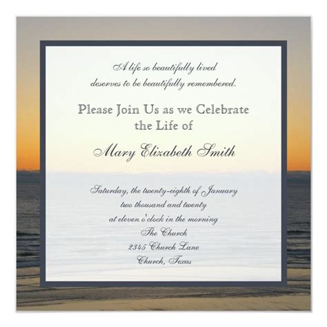 Celebration of Life Invitation - Arts & Entertainment - Party ...