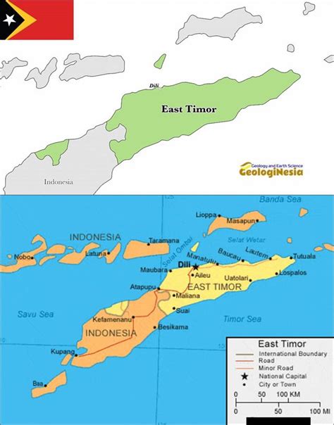 Peta Negara Timor Leste Lengkap Dengan Kota Sumber Daya Alam Batas | My ...