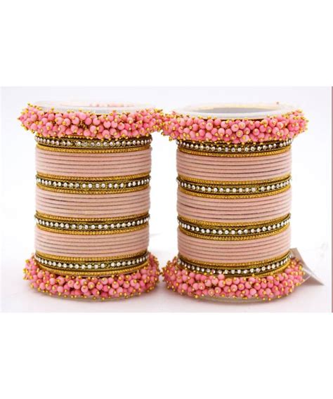 Pink Fancy Bridal Bangle Sets Set Of 2 - Leshya - 3116414