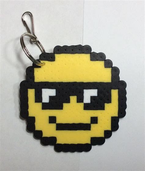 Emoji Perler Bead Keychain - Etsy