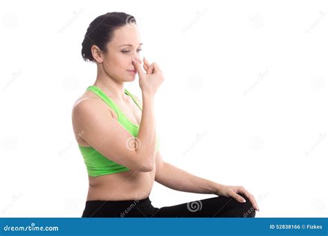 Vishnu Mudra In Hatha Yoga Alternate Nostril Breathing Stock Photo - Image: 52838166