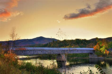 Cornish Windsor Covered Bridge in Autumn Photograph by Joann Vitali ...