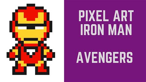 Avengers How To Draw Pixel Art Iron Man #pixelart - YouTube