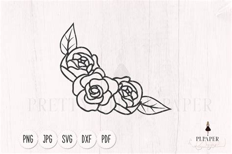 Flower border svg, Rose svg, Rose border svg By PLPaperDesigns | TheHungryJPEG