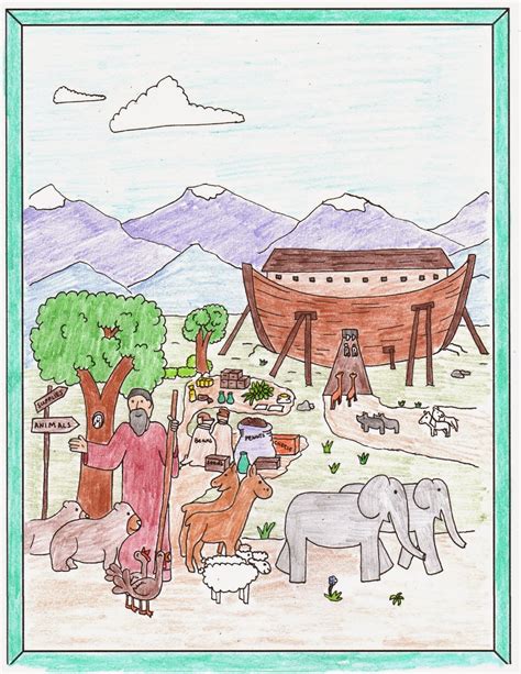 Noah's Ark Coloring Pages - Drawn2BCreative