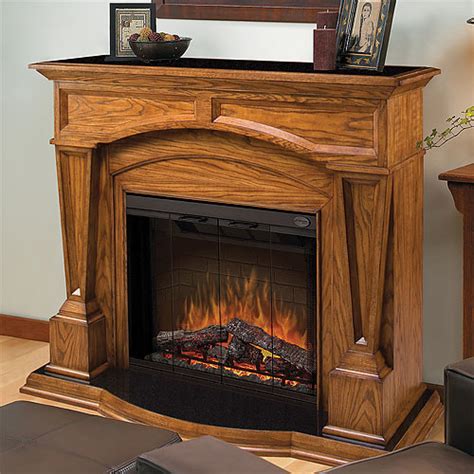 Hampton Oak Electric Fireplace Mantel Package - SEP-O-4500-FB - Traditional - Indoor Fireplaces ...